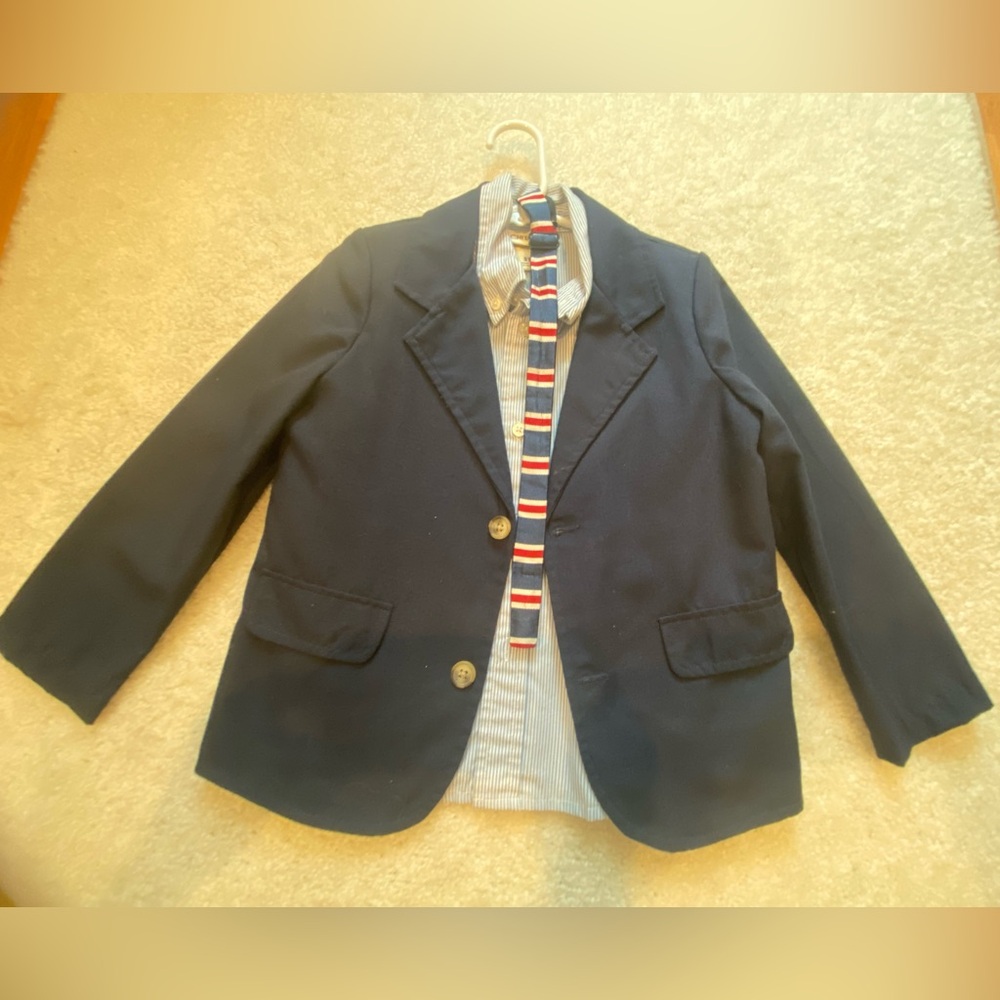 Cherokee Kids' Blue and White Striped Top , with suit jacket and tie !!